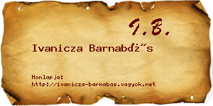 Ivanicza Barnabás névjegykártya