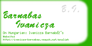 barnabas ivanicza business card